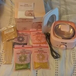 YFM Pink Waxing Kit Wax Warmer Hair Removal Home Wax Kit With Wax Beads Open Box